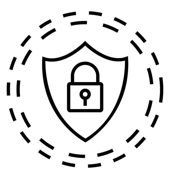Icono Línea Símbolo Seguridad — Archivo Imágenes Vectoriales