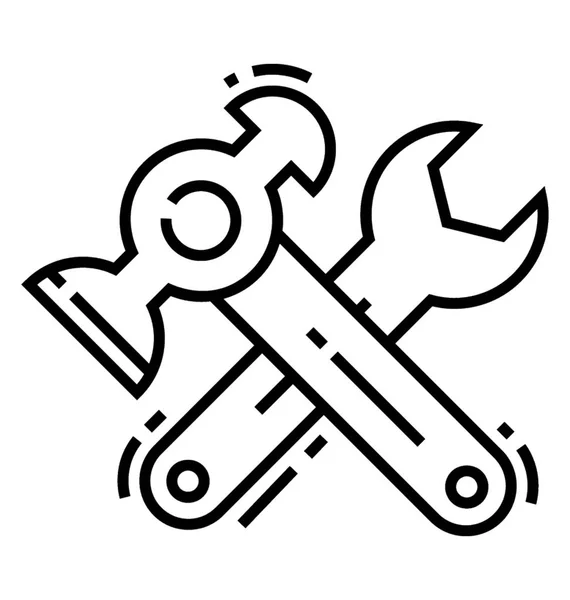 Значок Линии Инструментов Настройки — стоковый вектор