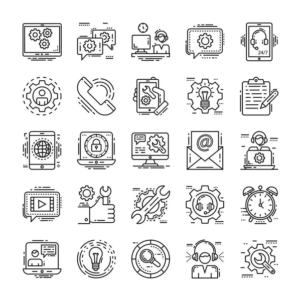 Technische Ondersteuning Icons Set — Stockvector