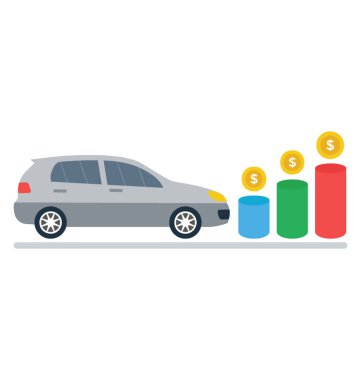 Car price is the concept of car ranking  clipart