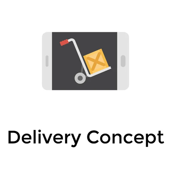 Online Delivery Flat Icon Design — Stock Vector