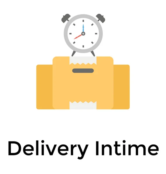 Time Delivery Flat Icon — Stock Vector