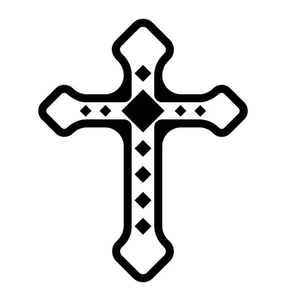 Christianisme Symbole Glyphe Icône Conception — Image vectorielle