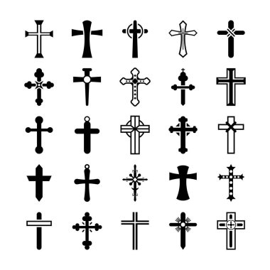 Cross Symbols Glyph Icons Pack  clipart