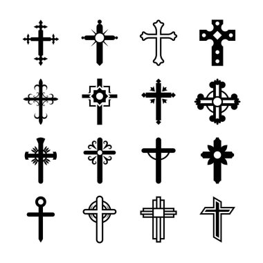 Christianity Symbols Glyph Vectors Pack  clipart