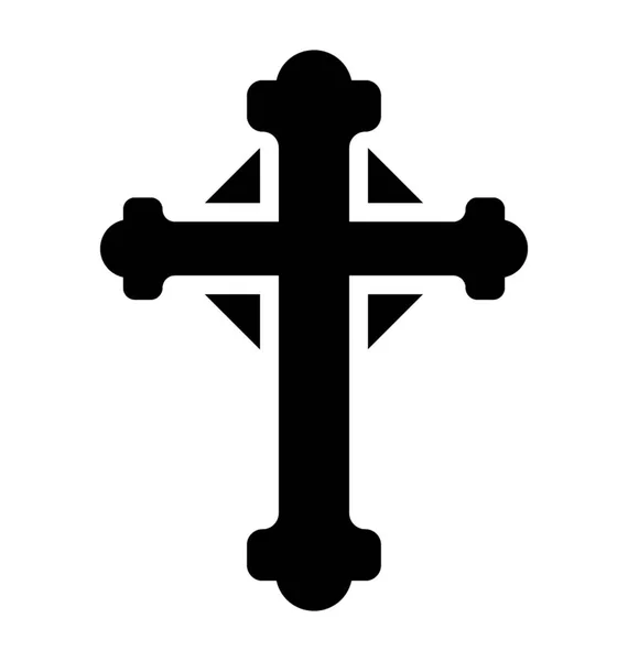 Catholicisme Symbole Glyphe Icône Design — Image vectorielle