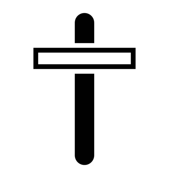 Religie Cross Glyph Pictogram Ontwerp — Stockvector