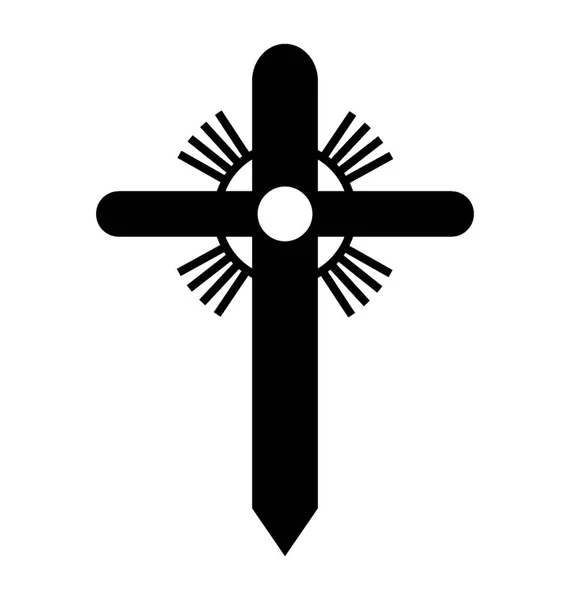 Christianisme Croix Glyphe Icône Design Croix Design — Image vectorielle