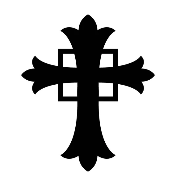 Decorative Cross Glyph Icon Design — Stock Vector