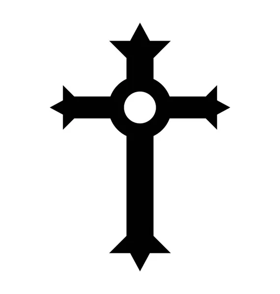 Křesťanství Kříž Glyf Ikony Designu Přes Design — Stockový vektor