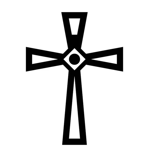 Decorative Cross Glyph Icon Design — Stock Vector