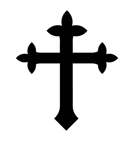 Χριστιανισμός Σταυρός Γλύφου Εικονίδιο Σχεδιασμός Διακοσμημένος Σταυρό — Διανυσματικό Αρχείο