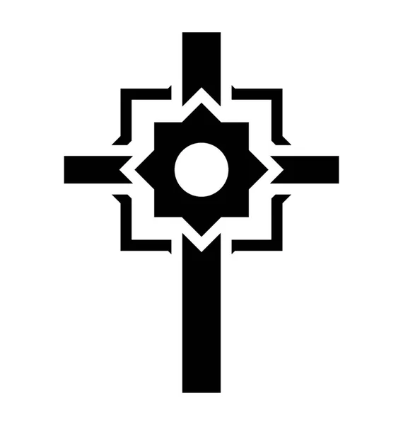 Christianisme Symbole Glyphe Icône Conception — Image vectorielle