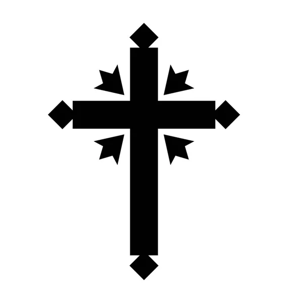 Glyph Icon Design Cross Symbol — Stock Vector