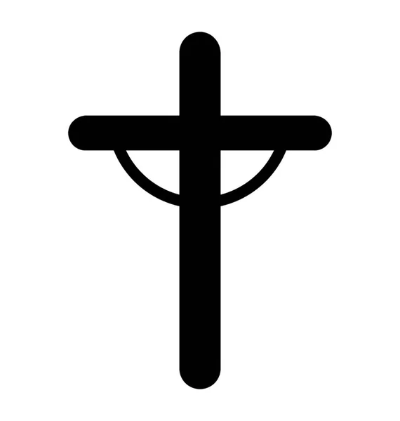 Religión Cruz Glifo Icono Diseño — Vector de stock