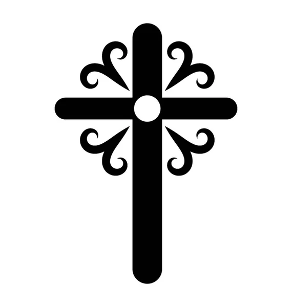 Cristianismo Símbolo Glifo Icono Diseño — Archivo Imágenes Vectoriales