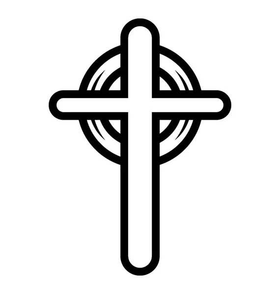 Křesťanství Symbol Glyf Ikony Designu — Stockový vektor