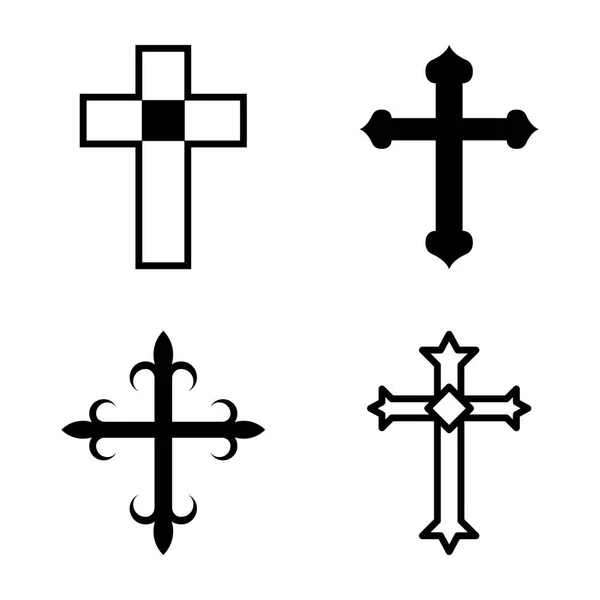 Katolicizmus Szimbólumok Karakterjel Vektorok Csomag — Stock Vector