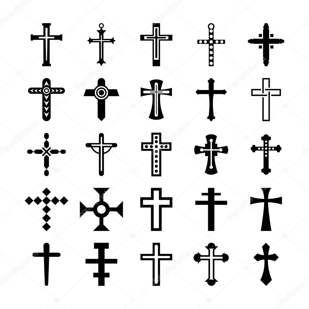 Cross Symbols Glyph Vectors Pack 