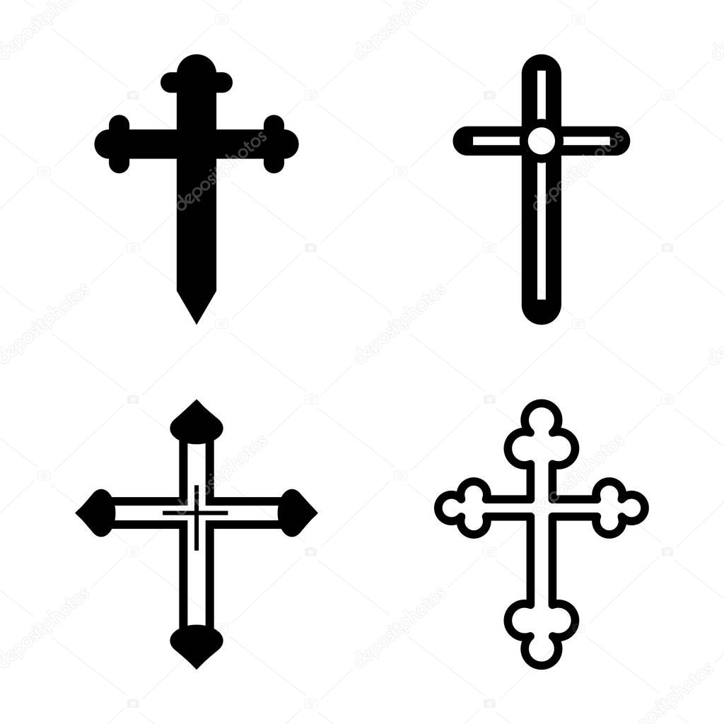 Christianity Cross Glyph Vectors Pack 