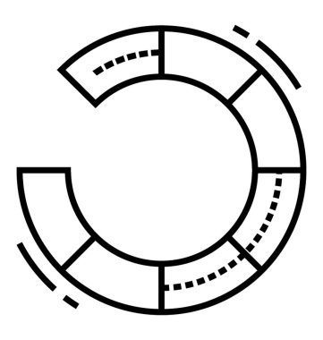 Grafik yarım ok ile grafik daire  