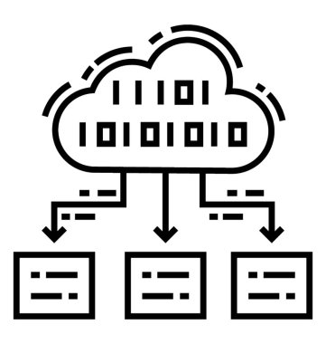 İkili bulut ağ satır simgesi tasarım 