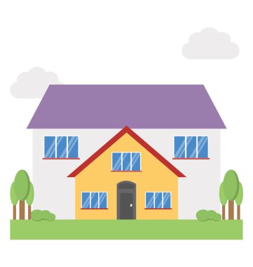 Bir evin düz simgesi 