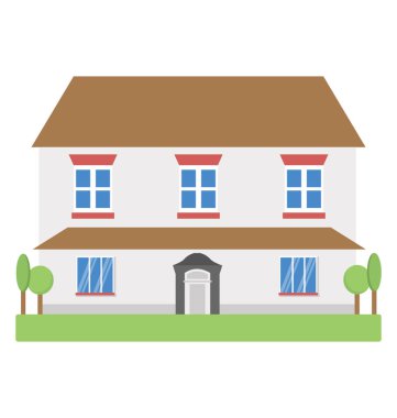 Belediye Binası düz simge vektör 