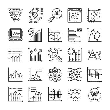 Veri analiz satırı Icons Set