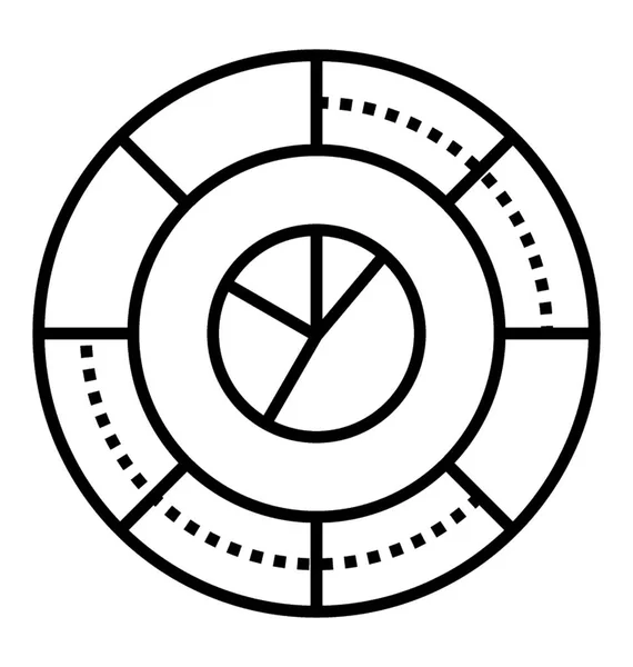 Icono Línea Gráfico Circular — Vector de stock