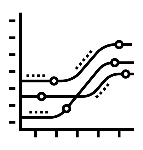 Zeilensymbol Einer Grafischen Darstellung Balkendiagramm — Stockvektor