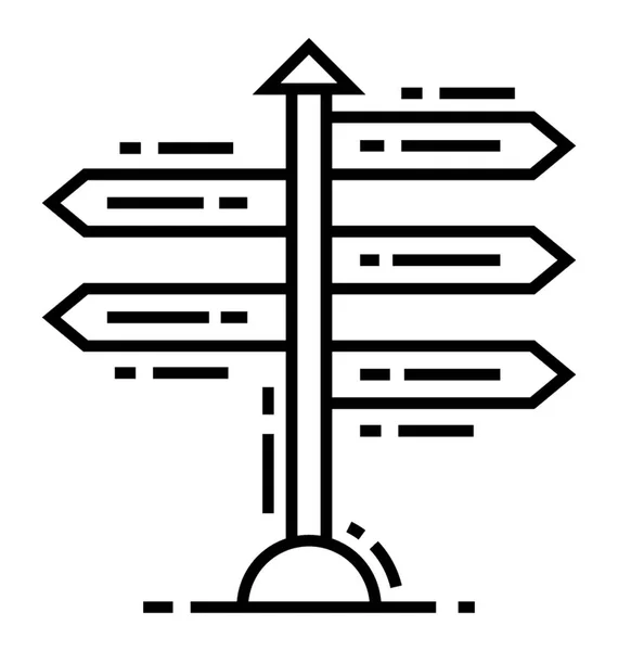 Diseño Del Icono Línea Guiado — Vector de stock