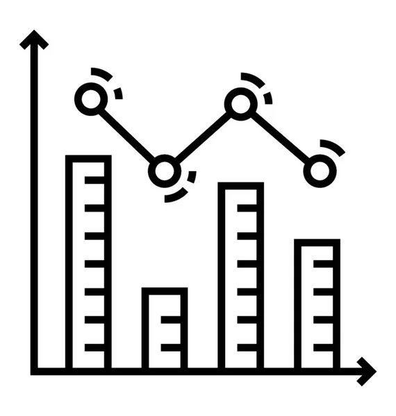 Liniensymbol Eines Geschäftsdiagramms — Stockvektor