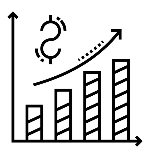 Ícone Linha Gráfico Financeiro — Vetor de Stock