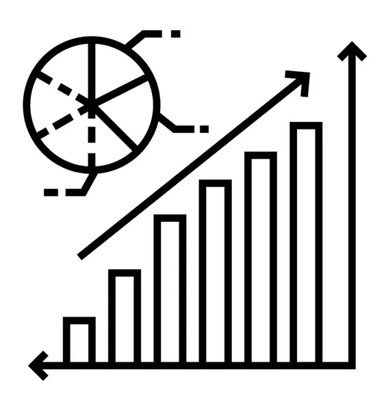 Значок Линии Бизнес Диаграммы — стоковый вектор