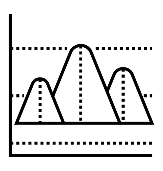 Montanha Design Ícone Linha Gráfico Visualização Dados — Vetor de Stock