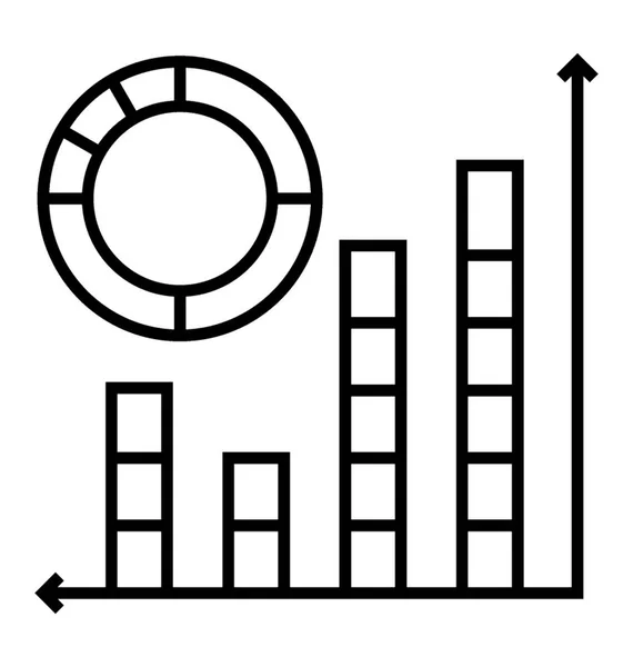 Cuadro Redondo Icono Del Gráfico Circular — Vector de stock