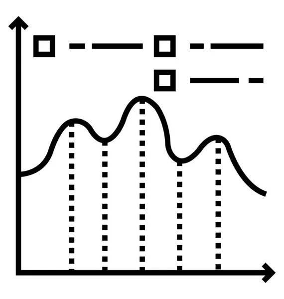 Mountain Graph Line Icon Design Data Visualization — Stock Vector