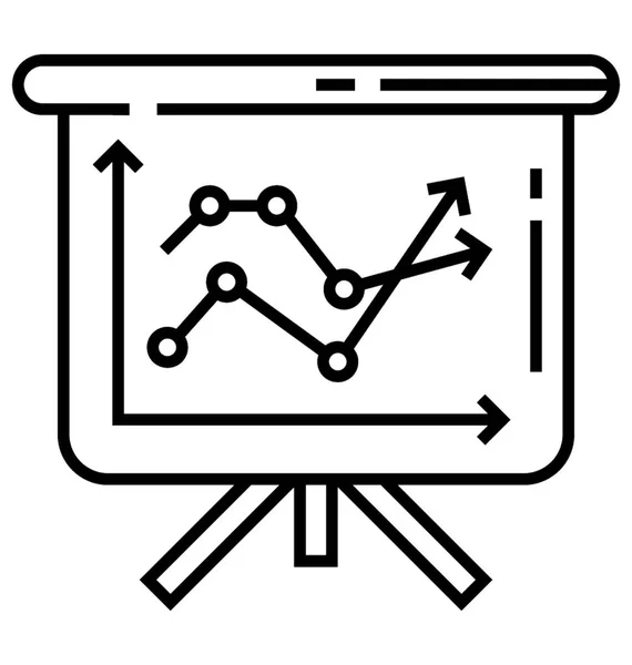 Ícone Linha Uma Representação Gráfica — Vetor de Stock