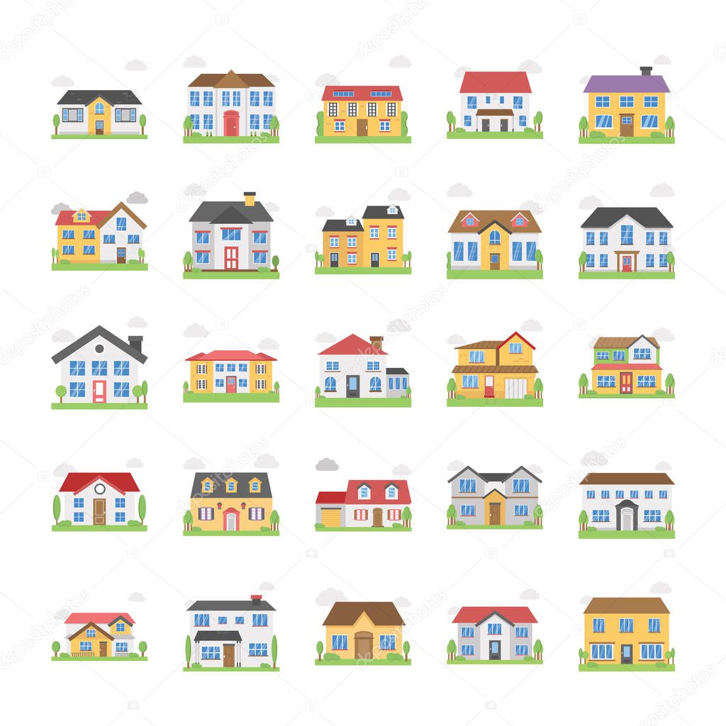 House Buildings Vector Icons