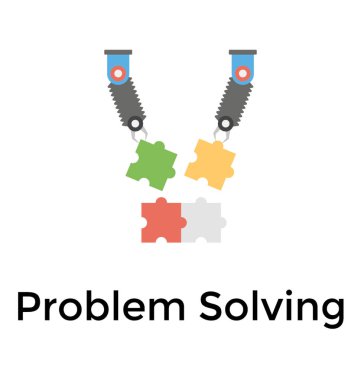 Problem çözme, düz detaylı simgesi tasarım 