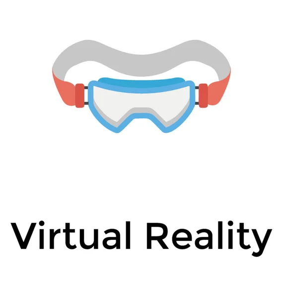 Flat Detailed Icon Glasses Virtual Reality — Stock Vector