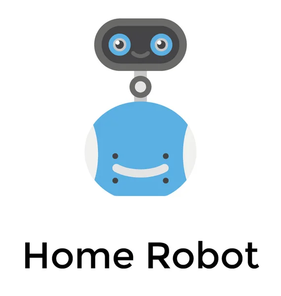 Επίπεδη Εικονίδιο Λεπτομερή Σχεδιασμό Των Εγχώριων Ρομπότ — Διανυσματικό Αρχείο