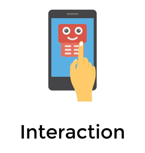 Interaction Flat Detailed Icon Design — Stock Vector