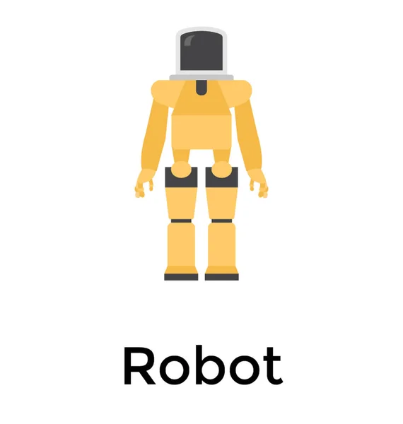 Roboter Flache Detaillierte Icon Design Künstliche Intelligenz — Stockvektor