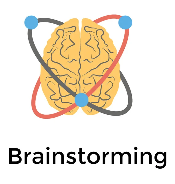 Icône Détaillée Plate Brainstorming — Image vectorielle