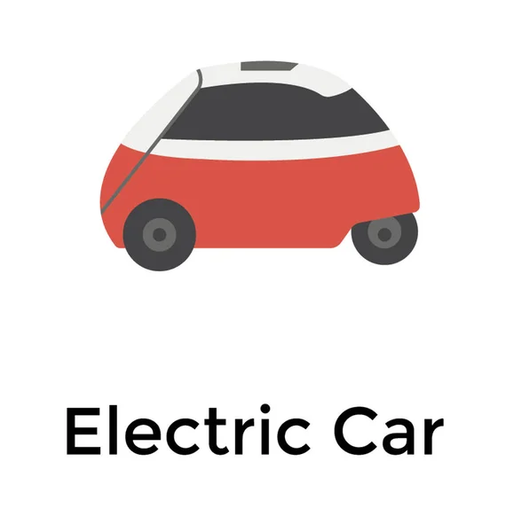 Elektroauto Flache Detaillierte Icon Gestaltung — Stockvektor