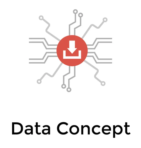 Diseño Iconos Planos Centralización Datos — Vector de stock