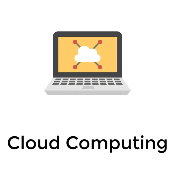 Conception Icône Plate Cloud Computing — Image vectorielle