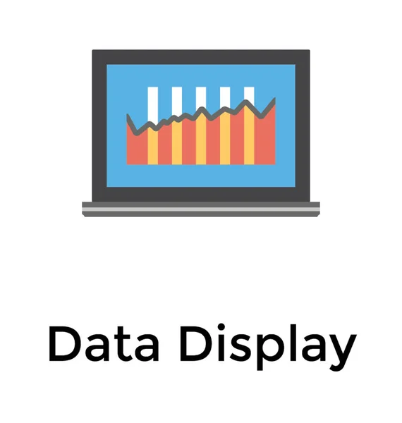 Datendisplay Flaches Icon Design — Stockvektor